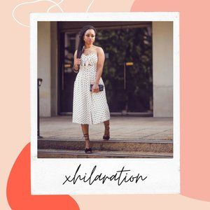 NWT White Polka Dot Midi Dress Size L